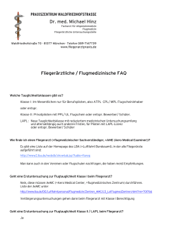 Fliegerärztliche / Flugmedizinische FAQ