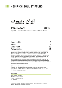 Iran-Report 08/16 - Heinrich-Böll