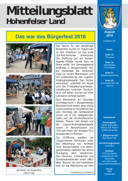 August 2016 - Markt Hohenfels