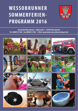 wessobrunner sommerferien- programm 2016