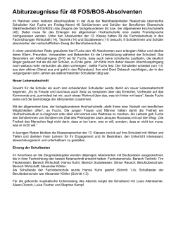 Abitur Entlassfeier - FOS/BOS Marktheidenfeld