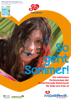 Die schönsten Feriencamps der Kinderfreunde Steiermark für Kids