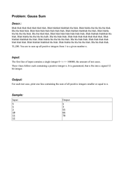 Problem: Gauss Sum