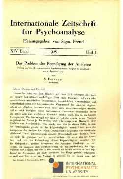 r Psychoanalyse XVI. Band 1928 Heft 1