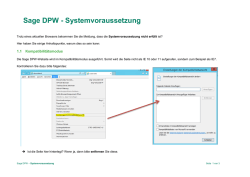Sage DPW - Systemvoraussetzung