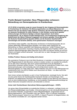 PM Download: Positiv-Beispiel Australien: Neue Pflegeansätze