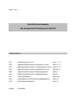Geschäftsverteilungsplan der Richter am Amtsgericht Pinneberg