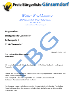 Walter Krichbaumer - Freie Bürgerliste Gänserndorf