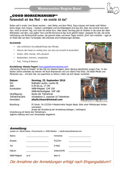 Good Horsemanship - WRB - Westernreiter Region Basel