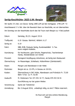 Sertig-Keschhütte- 2625 ü.M.-Bergün - Naturfreunde