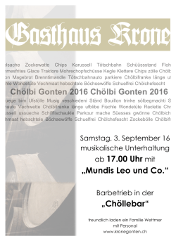 Chölbi Gonten 2016 - Gasthaus Krone, Gonten