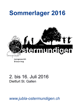Sommerlager 2016 - Jubla Ostermundigen