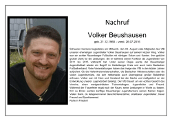 Nachruf - VfB Rauenberg