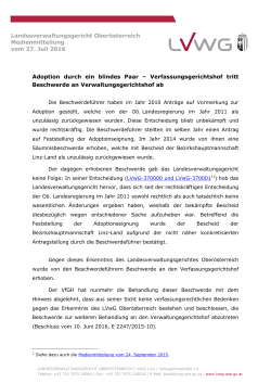 Landesverwaltungsgericht Oberösterreich Medienmitteilung vom 27