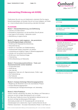 Jobcoaching (F&ouml;rderung mit AVGS)