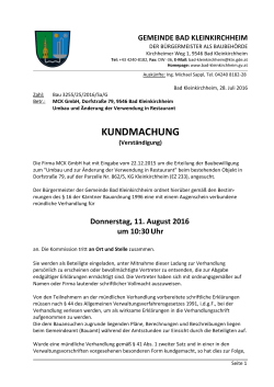 MCK GmbH - Gemeinde Bad Kleinkirchheim