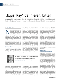„Equal Pay“ definieren, bitte!
