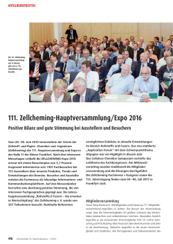 111. Zellcheming-Hauptversammlung/Expo 2016