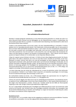 Hausarbeit &bdquo;Staatsrecht II &ndash; Grundrechte&ldquo;