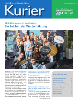 Hotel- und Gaststätten Kurier August 2016 - Bender Werbe-GmbH