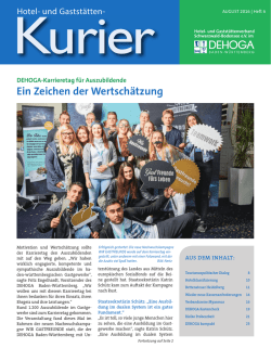 Hotel- und Gastst&auml;tten Kurier August 2016 - Bender Werbe-GmbH