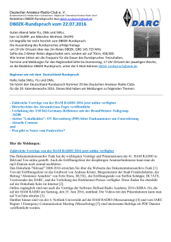 DB0ZK-Rundspruch vom 22.07.2016