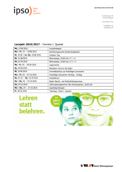 Jahreskalender 2016/2017