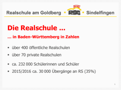 Die Realschule - Realschule Goldberg