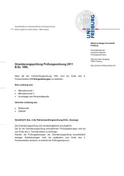 Information zur Orientierungsprüfung