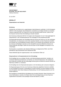 Dispensationen vom Unterricht