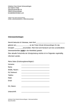 Interessentenbogen Hiermit bekunde ich Interesse, mein Kind