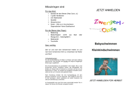 Flyer zum Anmelden für einen Kurs - Alexandra Nerb`s Zwergerl-Oase