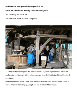Brote backen Raming`s Mühle