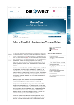 Polen will endlich ohne fremden Vormund leben