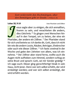 die Geschichte von dem Pharisäer und Zöllner