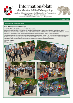 Informationsblatt August 2016 - Markt Zell im Fichtelgebirge