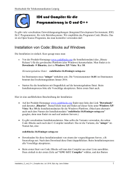 IDE für die C-Programmierung - Hochschule für Telekommunikation