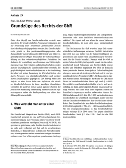 Grundz&uuml;ge des Rechts der GbR