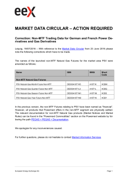 market data circular – action required