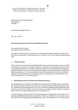 Eidgenössisches Finanzdepartement Bundesgasse 3 3003 Bern