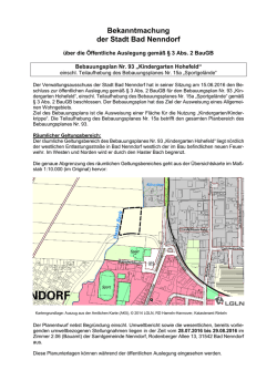 Bekanntmachung der Stadt Bad Nenndorf