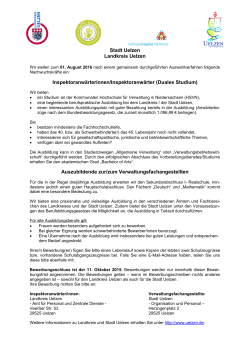 Stadt Uelzen Landkreis Uelzen Inspektoranwärterinnen