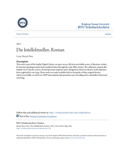 Die Intellektuellen. Roman - BYU ScholarsArchive