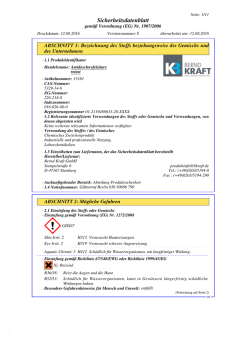 Sicherheitsdatenblatt - Sicherheitsdatenblätter