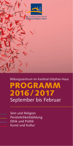 programm 2016 / 2017 - Kardinal-Döpfner-Haus