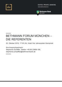 bethmann forum münchen – die referenten