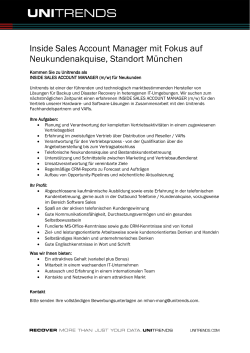 Inside Sales Account Manager mit Fokus auf