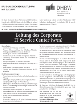 Leitung des Corporate IT Service Center (w/m)