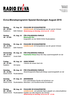Monatsprogramm August 2016