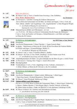Gottesdienste im JuLi 2016